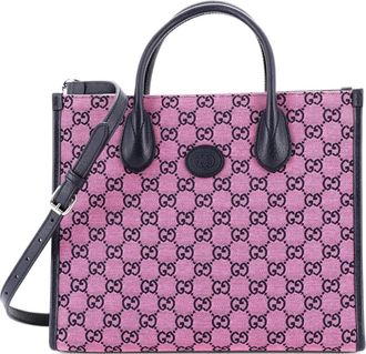 Gucci Structured Top Handle Open Tote GG Canvas Small shoulder bag - Blauw