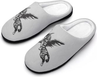 Generic Cat Vikings Mens Slippers Memory Foam Winter Warm Sandals Slip On House Shoes Size 7-14