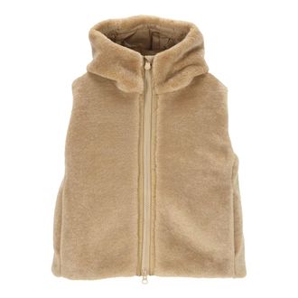 Save The Duck Cassandra Faux Fur Puffer Vest - Dames - Jassen - Beige - Maat: M Zijde
