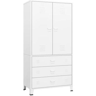 vidaXL Armadio Bianco Industriale 90x50x180 cm in Metallo - Vidaxl