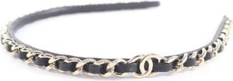 Chanel Pre-owned Leren Haaraccessoire - Dames - Vintage Accessoires - Zwart - ONE Size - Leer - Vintage