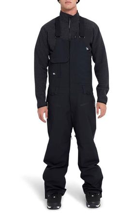 Quiksilver Utility Waterproof Snow Bib Ski Pants in Black at Nordstrom, Size Large