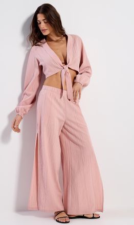 Simons Womens Wide-leg slit pant