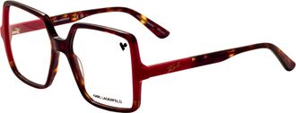 Karl Lagerfeld Womens 54mm Dark Tortoise Red Eyeglasses KL6169-255-54