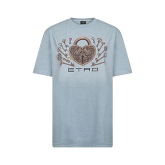Etro T-Shirts, female, Green, S, Logo T-shirt