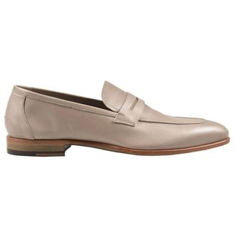 Kiton Loafers, male, Beige, Size: 6 1/2 US Calfskin Suede Loafers