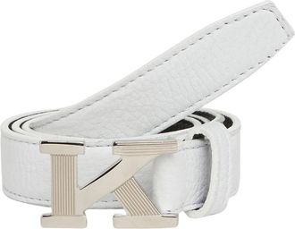 Kiton Witte Hertenleren Riem met Palladium Gesp - Heren - Riemen - Wit - 85 CM - Leer - Accessoires