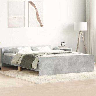 vidaXL Giroletto con Testiera e Pediera Grigio Cemento 135x190 cm - Vidaxl