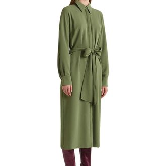 Maliparmi Shirt Dresses, female, Green, Size: L Sabl&egrave; Crepe Dress