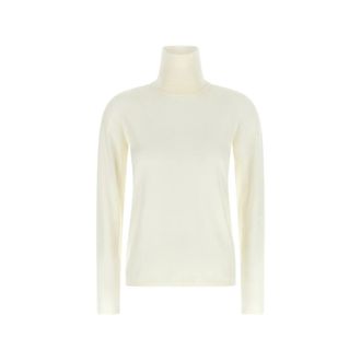 Max Mara Saluto Turtleneck Sweater - Dames - Coltruien - Wit - S - Wol - Truien & Vesten