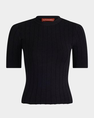 Altuzarra Sparky Short-Sleeve Knit Top