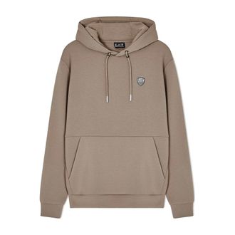 Emporio Armani Hoodies, male, Beige, Size: 2XL Premium Shield Logo Pullover Hoodie