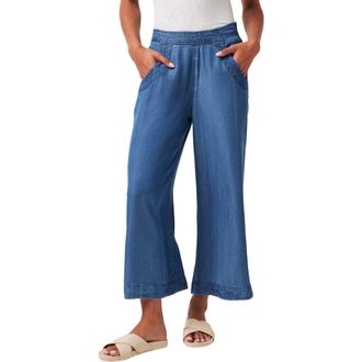 Travis Mathew Old Havana Crop Wide Leg Chambray Pants in Copen Blue at Nordstrom Rack, Size X-Small