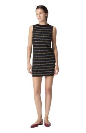 Missoni Sleeveless Striped Mini Dress With Sequins in Green& Brown at Nordstrom, Size 36 It