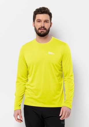 Jack Wolfskin Rundhalspullover JACK WOLFSKIN SKY THERMAL L/S M, Herren, Gr. XXL (58), gelb (firefly), Obermaterial: 100% Polyester, Pullover Rundhalspullover