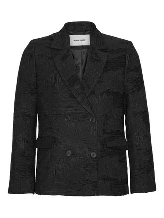 Henrik Vibskov textured double-breasted blazer - men - Recycled Cotton/Polyester Taffeta/Recycled Polyester/Polyester - M - Black