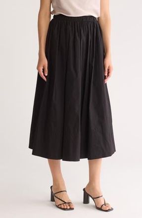 Renee C Poplin Midi Skirt in Black at Nordstrom Rack, Size X-Small