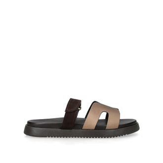 Steve Madden Womens Suede Missile Bronze Sandals - Size UK 4