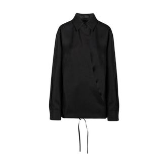 Valentino Garavani Asymmetric Button Shirt - female - Valentino Garavani - Shirts - Black - XS - Blouses & Shirts
