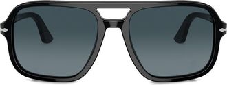 Persol 58mm Polarized Pilot Sunglasses in Black at Nordstrom