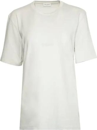 Saint Laurent T-Shirts, female, White, Size: M Tonal Logo T-Shirt