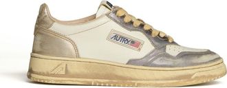 Autry Artisanal Low-Top Sneakers In Platinum And Violet