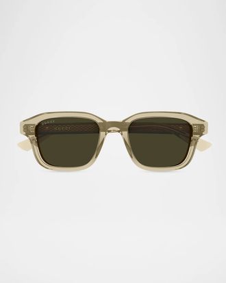 Gucci Men & apos;s GG2247S The Wirecore Recycled Acetate Square Sunglasses