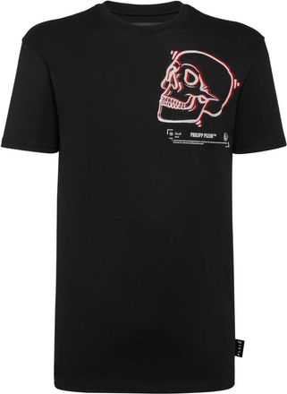 Philipp Plein T-Shirt Round Neck Ss Skull - Heren - T-shirts - Zwart - 2XL - Katoen - Tops