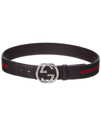 Gucci Interlocking G Web & Leather Belt