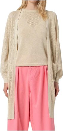 Fracomina Cardigans, female, Beige, Size: XL Knitted Cardigan Regular Fit