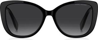 Marc Jacobs 55mm Gradient Cat Eye Sunglasses in Black/Dark Grey at Nordstrom