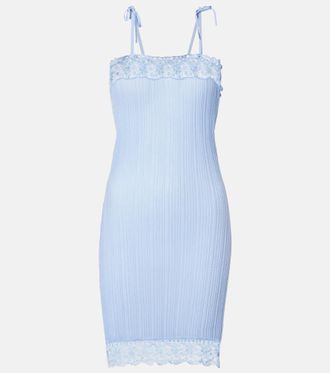 Chlo&eacute; Chlo&eacute; Lace-trimmed wool slip dress