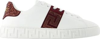 Versace Sneakers, female, White, Size: 10 US Greca Embellished Nylon Sneakers