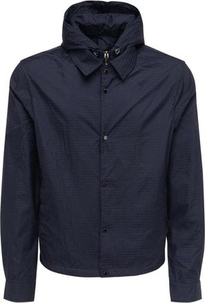 Emporio Armani Iconische Blauwe Blouson Jas - Heren - Zomerjassen - Blauw - M - Katoen - Jassen