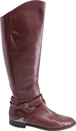 Philosophy di Lorenzo Serafini Philosophy Di Lorenzo Serafini Knee-High Flat Boots in Burgundy Leather