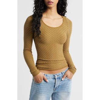 Free People Love Letter Long Sleeve Top in Beehive at Nordstrom, Size X-Small