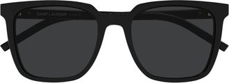 Saint Laurent Rechthoekige Zonnebril - Dames - Accessoires - Zwart - Maat: 54 MM Nylon