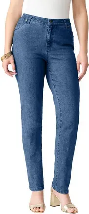 Roaman's Plus Size 24/7 Stretch Straight Leg Jean in Medium Wash at Nordstrom, Size 14