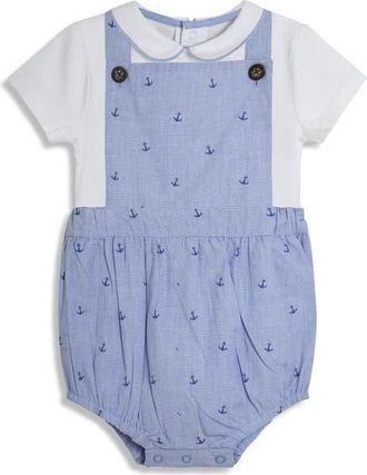 JoJo Maman Bébé Bodysuit & Anchor Print Overalls in Navy at Nordstrom, Size 12-18M
