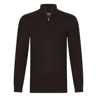 Cavallaro Jersey de cuello alto con media cremallera de Merino - Knitwear - Hombre - Marr&oacute;n - 2XL