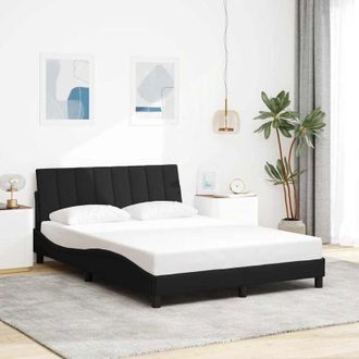vidaXL Estructura De Cama Sin Colch&oacute;n Hanko Tela Negro 140x190 Cm Vidaxl