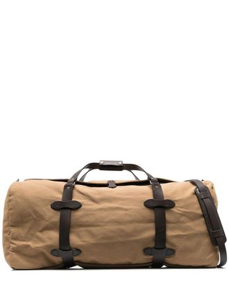 Filson Rugged canvas duffle bag - men - Leather/Cotton/Cotton - OS - Neutrals