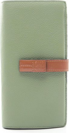 Loewe Brown Green Leather Long Wallet (Bi-Fold) (Pre-Owned)