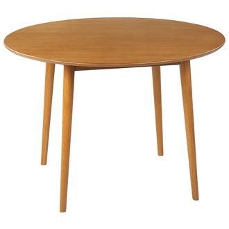 Beliani Beliani - Mesa De Comedor Redonda De Dise&ntilde;o Retro &Oslash;110 Cm Sala De Estar Comedor Marr&oacute;n Claro Radan