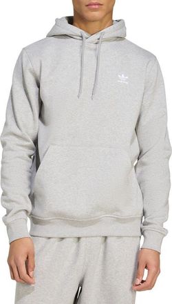 adidas Originals Trefoil Essentials Pullover Hoodie in Medium Grey Heather/White at Nordstrom, Size Xx-Large