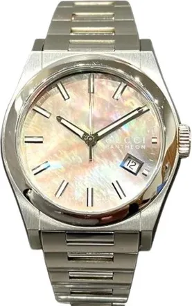 Gucci Pre-owned Watches, male, Gray, Size: ONE SIZE Pre-owned Pantheon Stainless Steel Watch