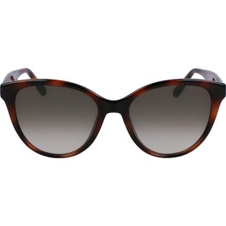 Ferragamo 54mm Cat Eye Sunglasses in Tortoise at Nordstrom Rack