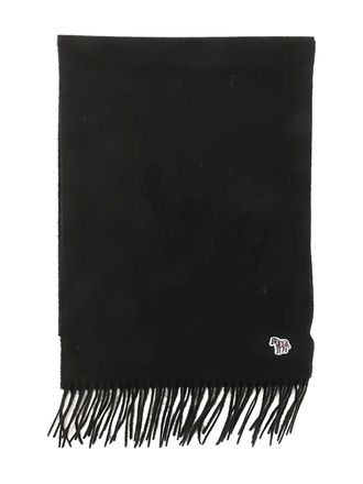 Paul Smith zebra-detail scarf - men - Lambs Wool - One Size - Black