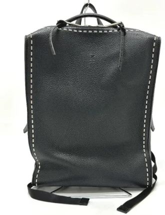 Fendi Tweedehands leren schoudertassen - Heren - Vintage Rugzakken - Zwart - ONE Size - Leer - Vintage