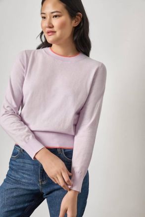 Lilla P Picot Edge Crewneck Sweater In Wisteria